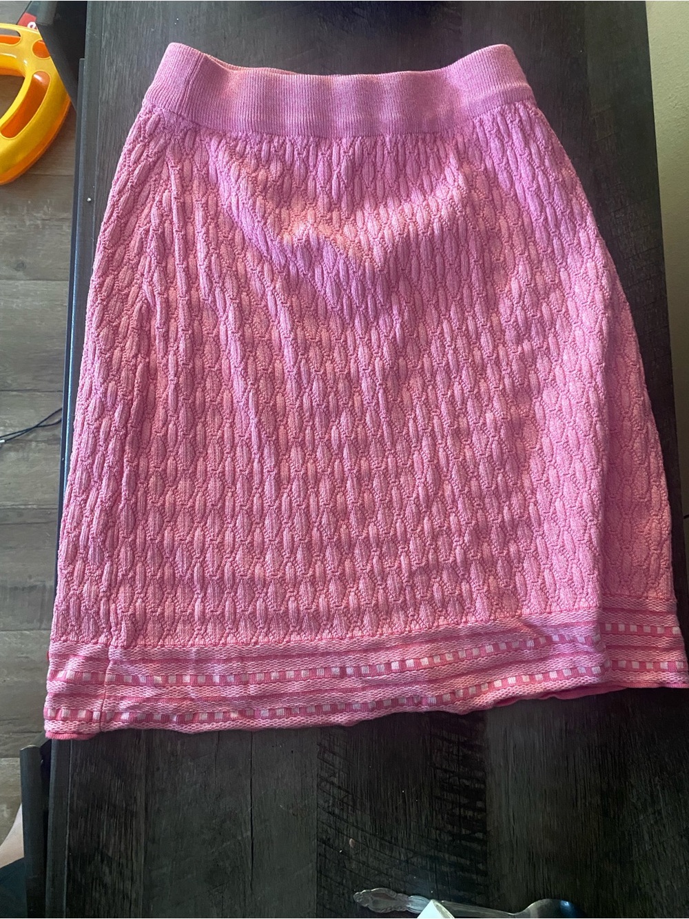 Nanette Lepore Bubblegum Pink Cable Knit Midi Skirt Size Medium